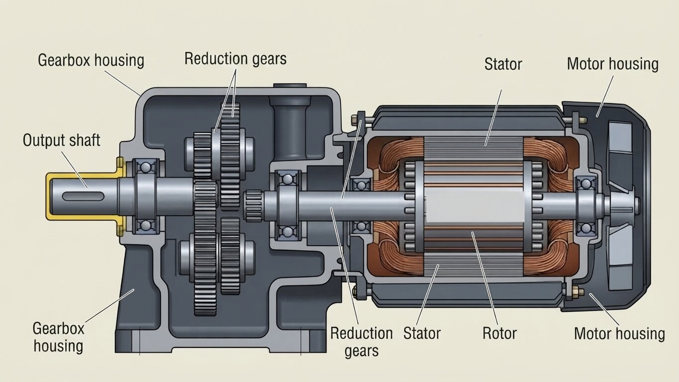 Structure of a 3-phase gear motor
