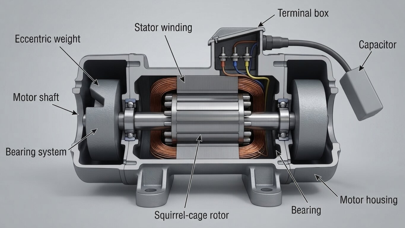 Cấu tạo của motor rung 3 pha