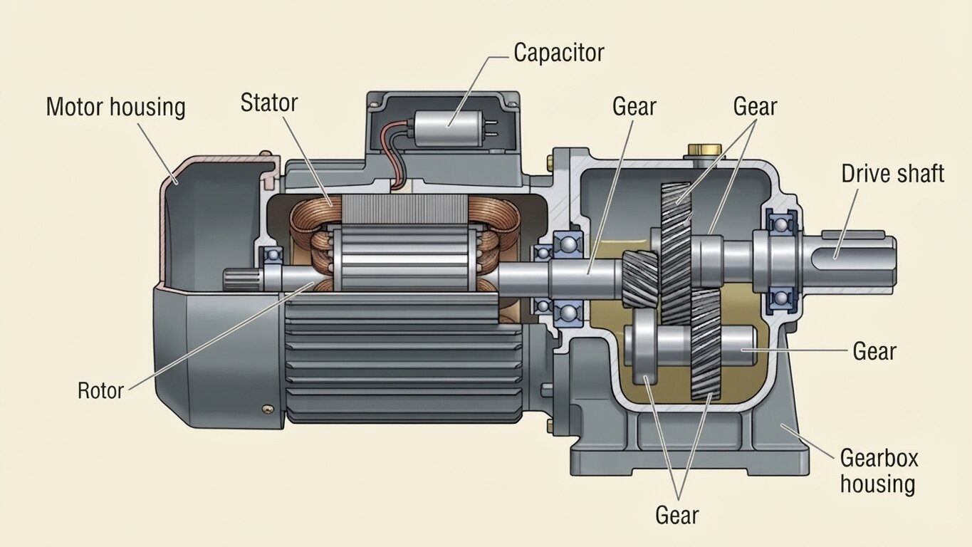 Structure of a 1-Phase Gear Motor