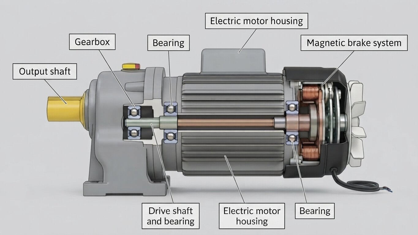 Structure of the electromagnetic brake gear motor
