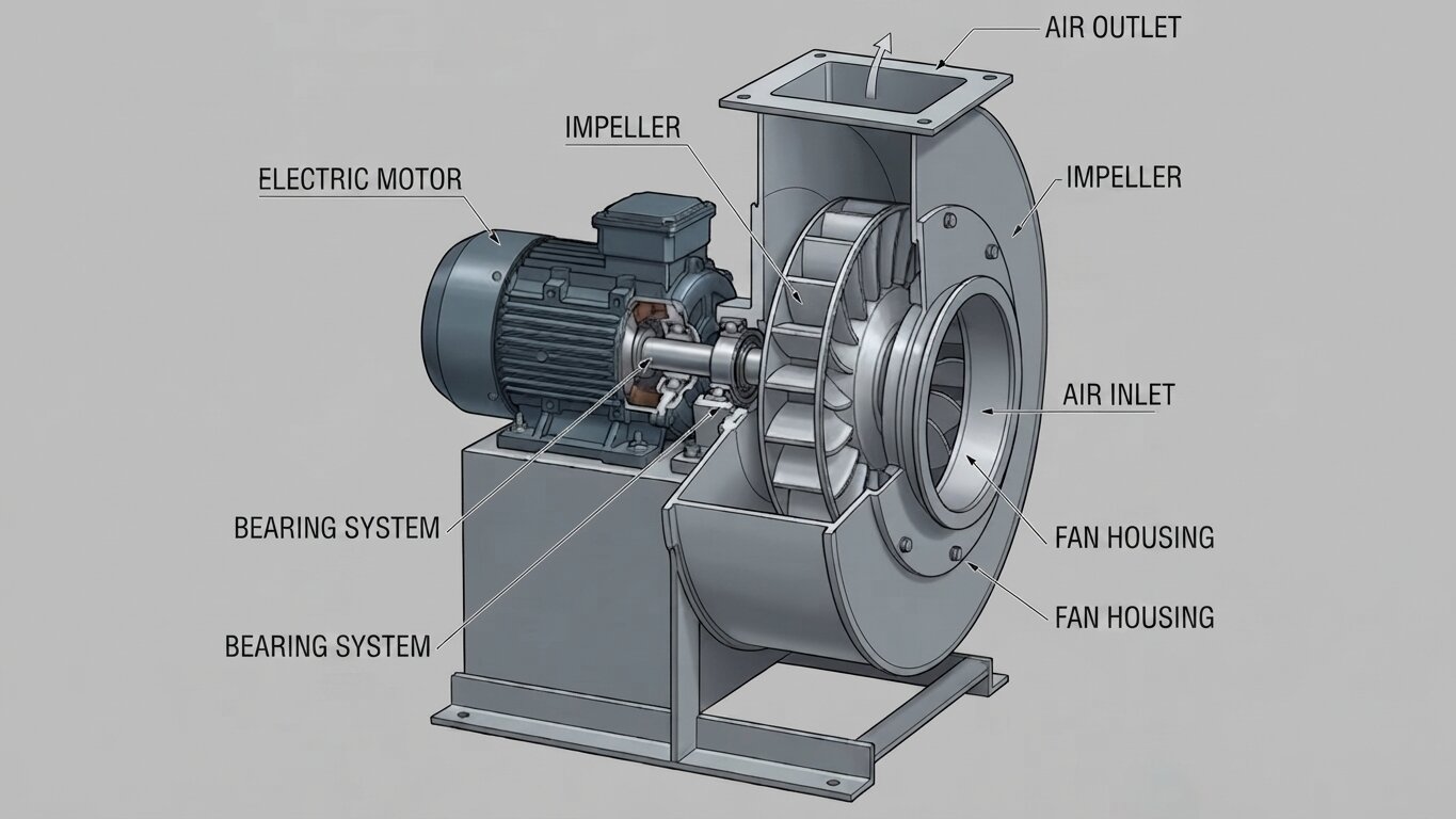 Structure of air blowers under 10kW