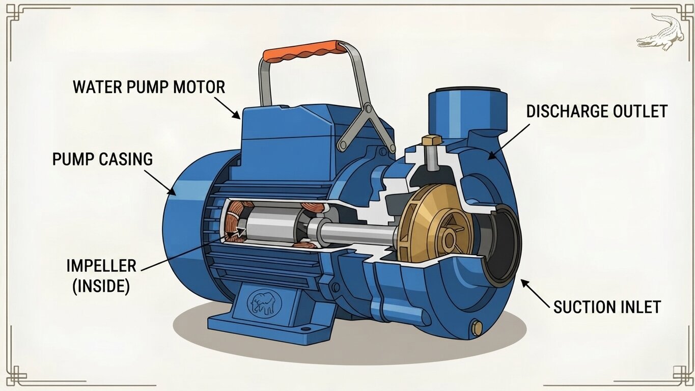 Structure of crocodile water pumps