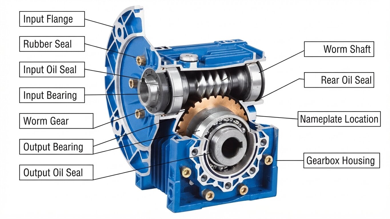 Structure of NMRV Gearboxes