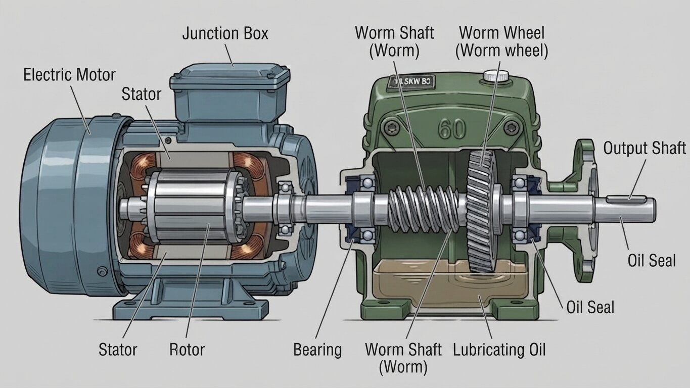 Structure of worm gear motors