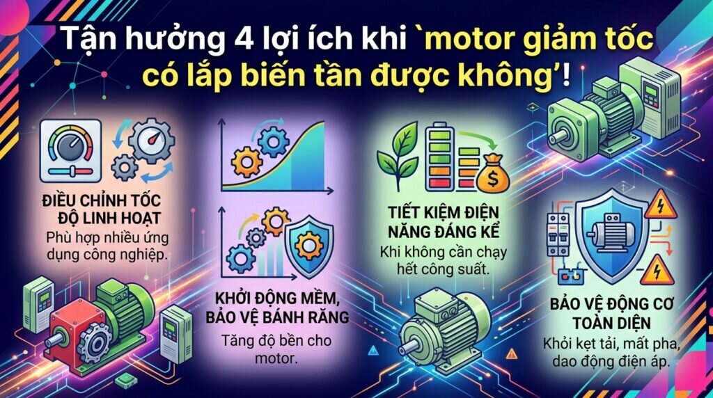 Tận hưởng 4 lợi ích khi `motor giảm tốc có lắp biến tần được không`!