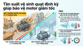 Tần suất vệ sinh quạt định kỳ giúp bảo vệ motor giảm tốc