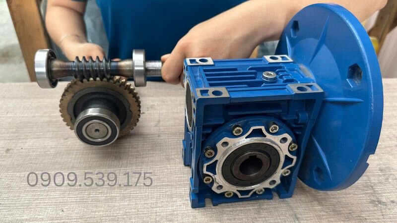 Tháo kiểm tra bánh vít đồng trong hộp giảm tốc NMRV
