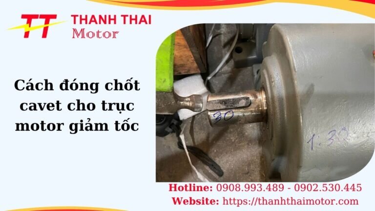 Hình thumb cách đóng chốt cavet cho trục motor giảm tốc