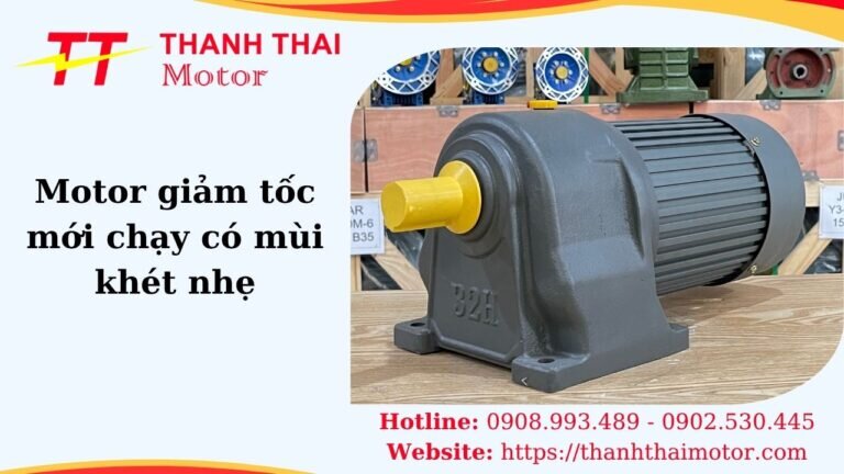 Thumb motor giảm tốc mới chạy có mùi khét nhẹ