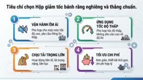 Tiêu chí chọn Hộp giảm tốc bánh răng nghiêng và thẳng chuẩn.