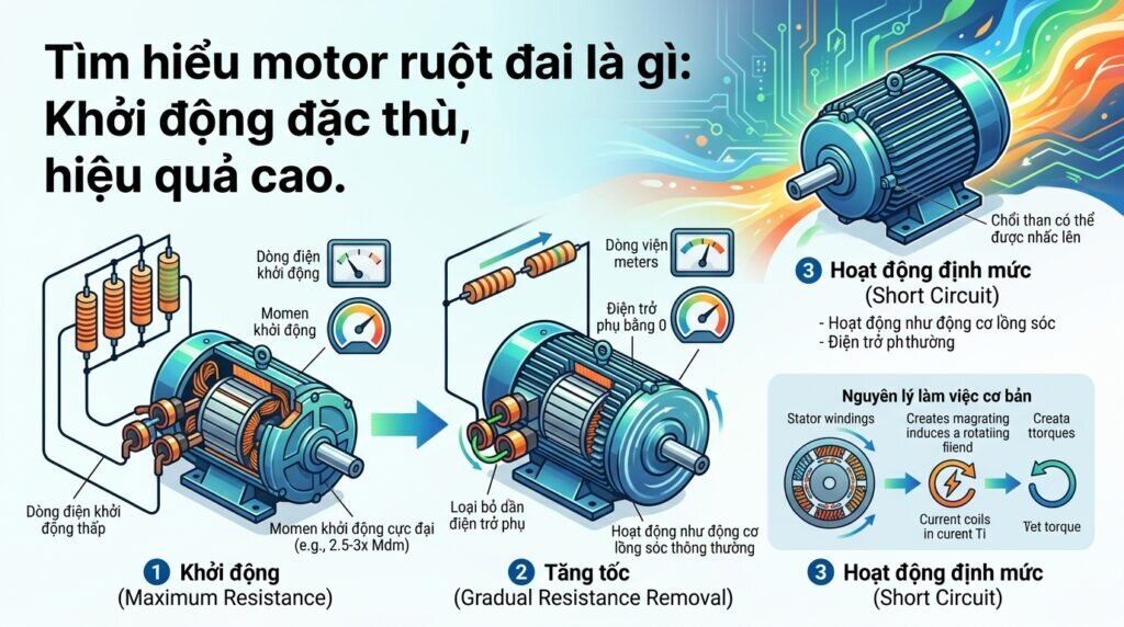 Tìm hiểu motor ruột đai là gì: Khởi động đặc thù, hiệu quả cao.