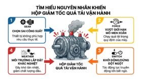 Tìm hiểu nguyên nhân khiến hộp giảm tốc quá tải vận hành.