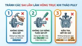 Tránh các sai lầm làm hỏng trục khi tháo puly.