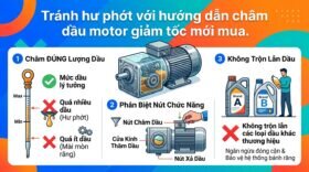 Tránh hư phớt với hướng dẫn châm dầu motor giảm tốc mới mua.
