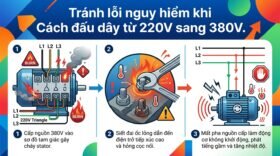 Tránh lỗi nguy hiểm khi Cách đấu dây từ 220V sang 380V.