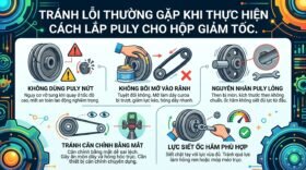 Tránh lỗi thường gặp khi thực hiện cách lắp puly cho hộp giảm tốc.