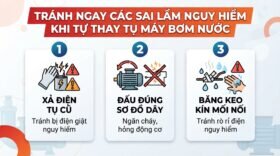 Tránh ngay các sai lầm nguy hiểm khi tự thay tụ máy bơm nước.