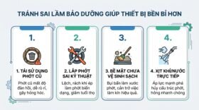 Tránh sai lầm bảo dưỡng giúp thiết bị bền bỉ hơn.