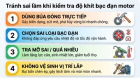 Tránh sai lầm khi kiểm tra độ khít bạc đạn motor.