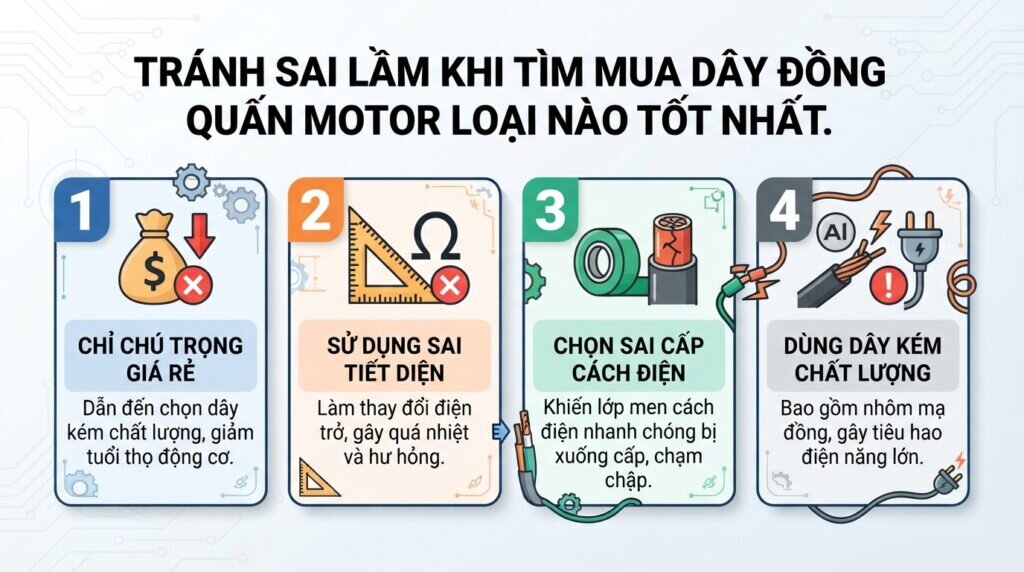 Tránh sai lầm khi tìm mua dây đồng quấn motor loại nào tốt nhất.