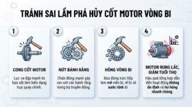 Tránh sai lầm phá hủy cốt motor và vòng bi.