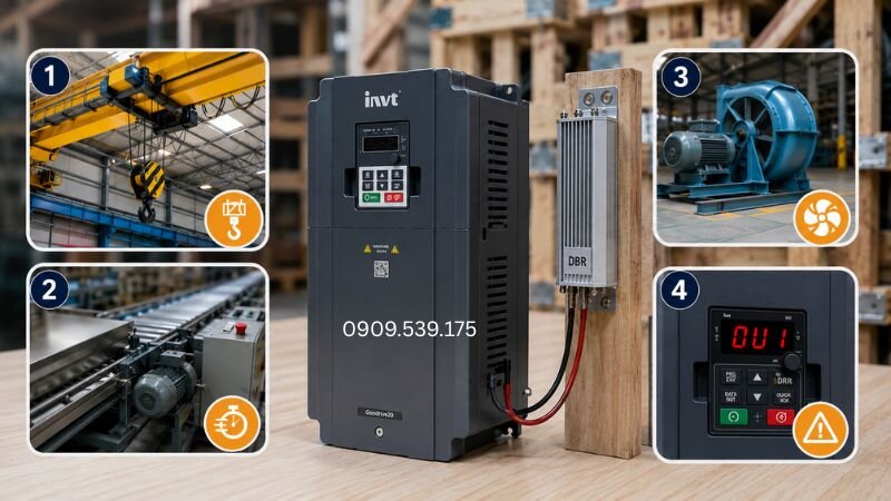 Xác định các trường hợp cần dùng điện trở xả để hạn chế lỗi OU1 biến tần INVT