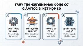 Truy tìm nguyên nhân động cơ giảm tốc bị kẹt hộp số.