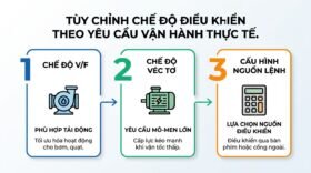 Tùy chỉnh chế độ điều khiển theo yêu cầu vận hành thực tế.