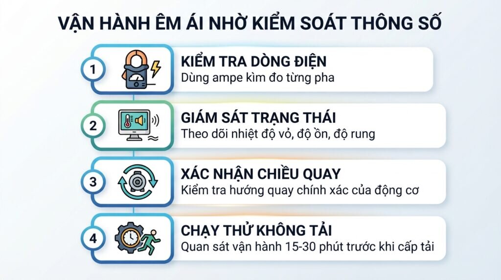 Vận hành êm ái nhờ kiểm soát thông số.