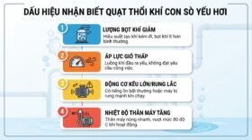 Vì sao quạt thổi khí con sò bị yếu hơi?