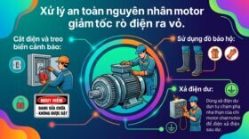 Xử lý an toàn nguyên nhân motor giảm tốc rò điện ra vỏ.