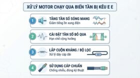 Xử lý motor chạy qua biến tần bị kêu e e