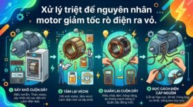 Xử lý triệt để nguyên nhân motor giảm tốc rò điện ra vỏ.