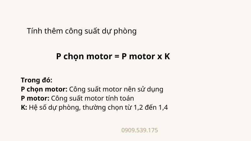 Tính công suất dự phòng giúp motor đáp ứng tải tăng và khởi động băng tải ổn định