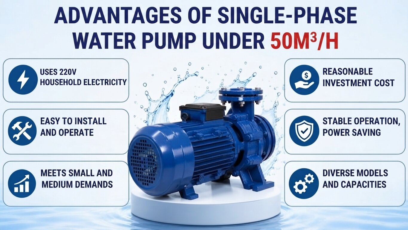 Advantages of 1-Phase Water Pumps under 50m³/h.