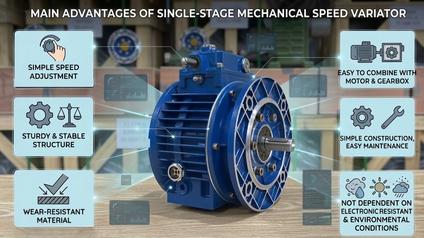Advantages of 1-Stage Mechanical Speed Variators.
