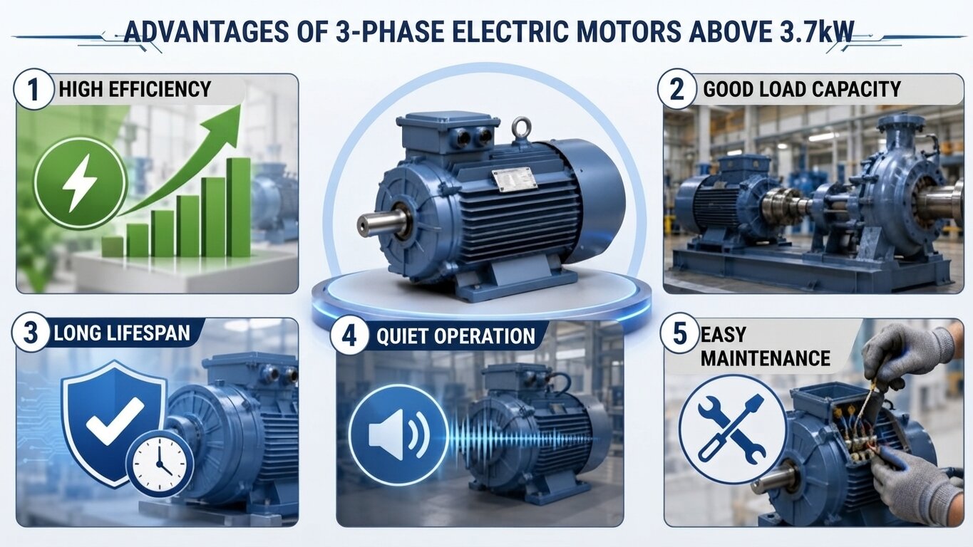 Advantages of 3-Phase Electric Motor Over 3.7kW