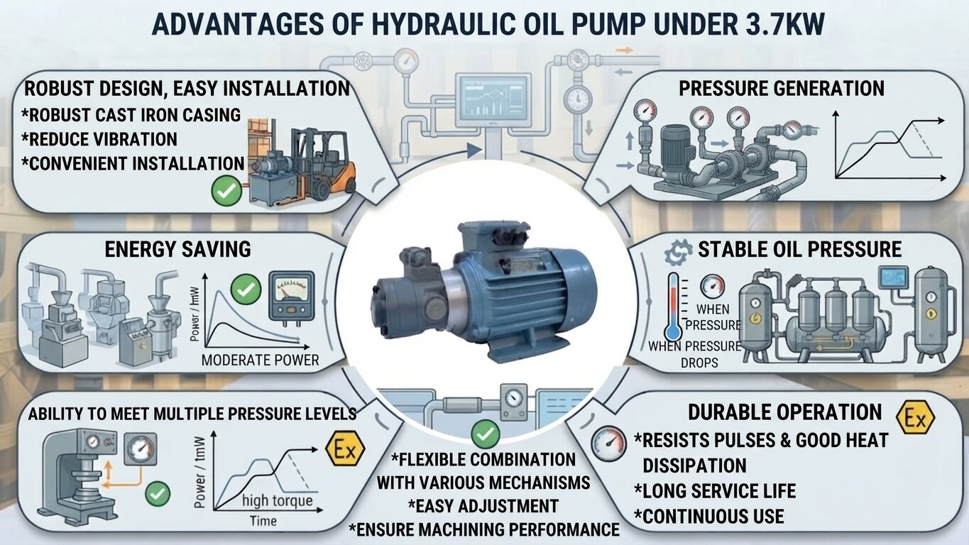 Advantages of hydraulic pumps under 3.7kW.