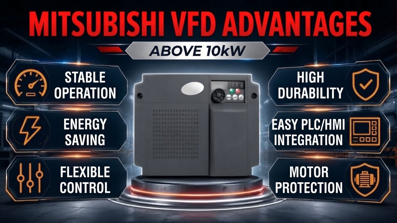 Advantages of Mitsubishi Variable Frequency Drives over 10kW.