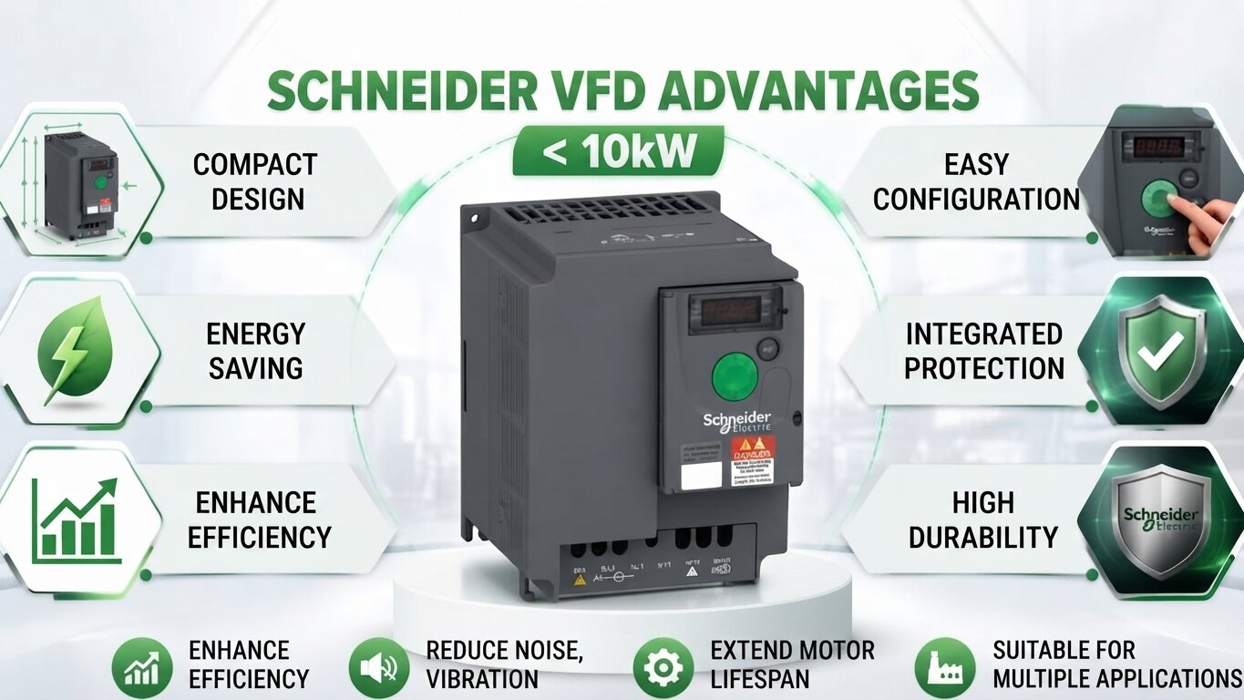 Advantages of Schneider Variable Frequency Drive under 10kW.