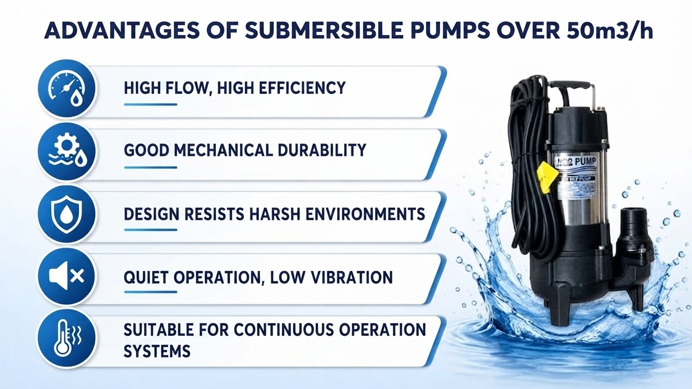 Advantages of submersible water pumps over 50m3/h