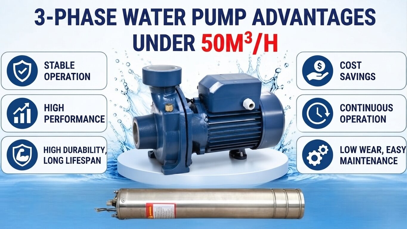 Advantages of the 3-Phase water pump under 50m3/h.