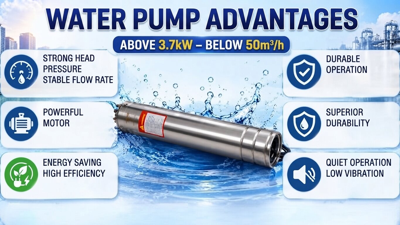 Advantages of water pumps over 3.7kW under 50m3/h.