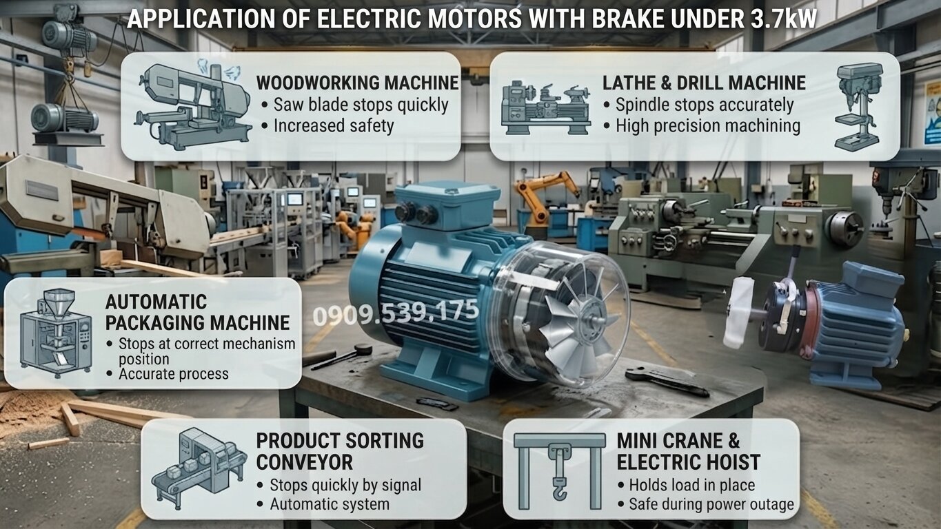 Applications of electric brake motor under 3.7kW.