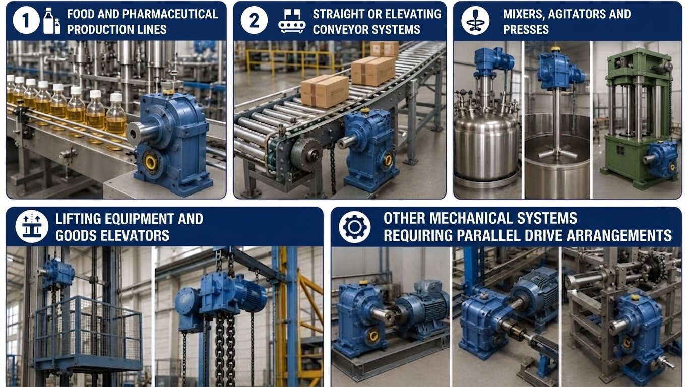 Applications of F-Series Parallel Shaft Helical Gearboxes