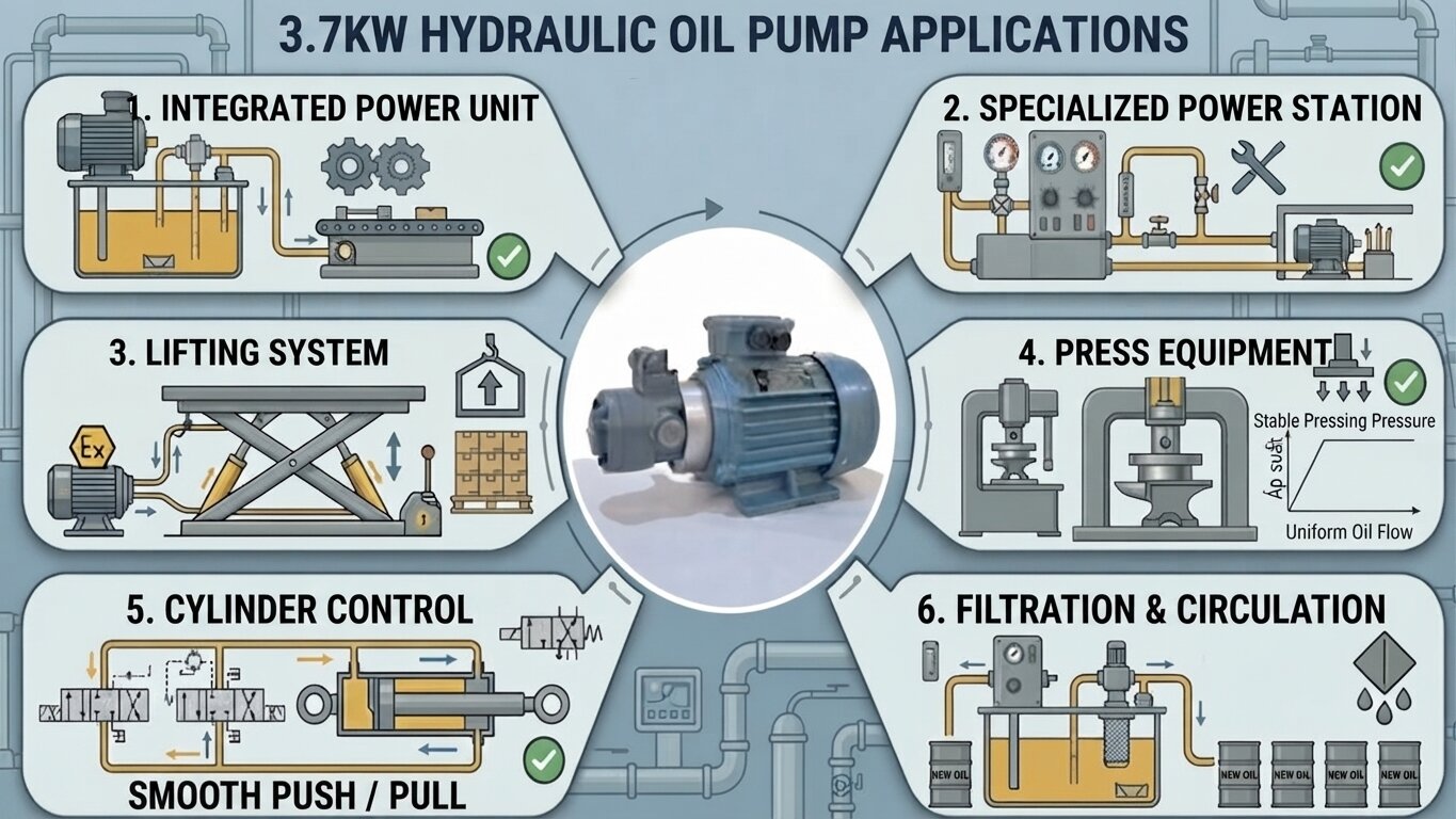 Applications of hydraulic pumps under 3.7kW.