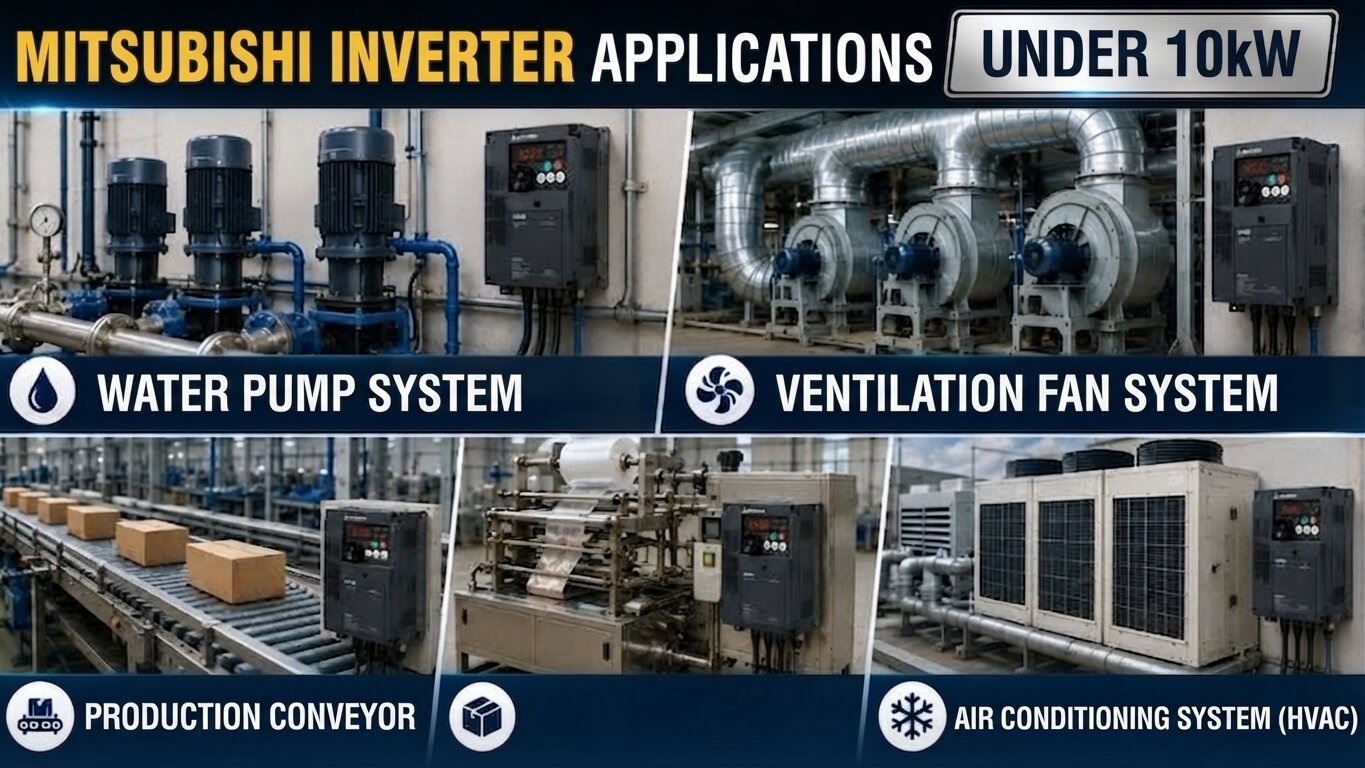 Applications of Mitsubishi Variable Frequency Drive under 10kW.