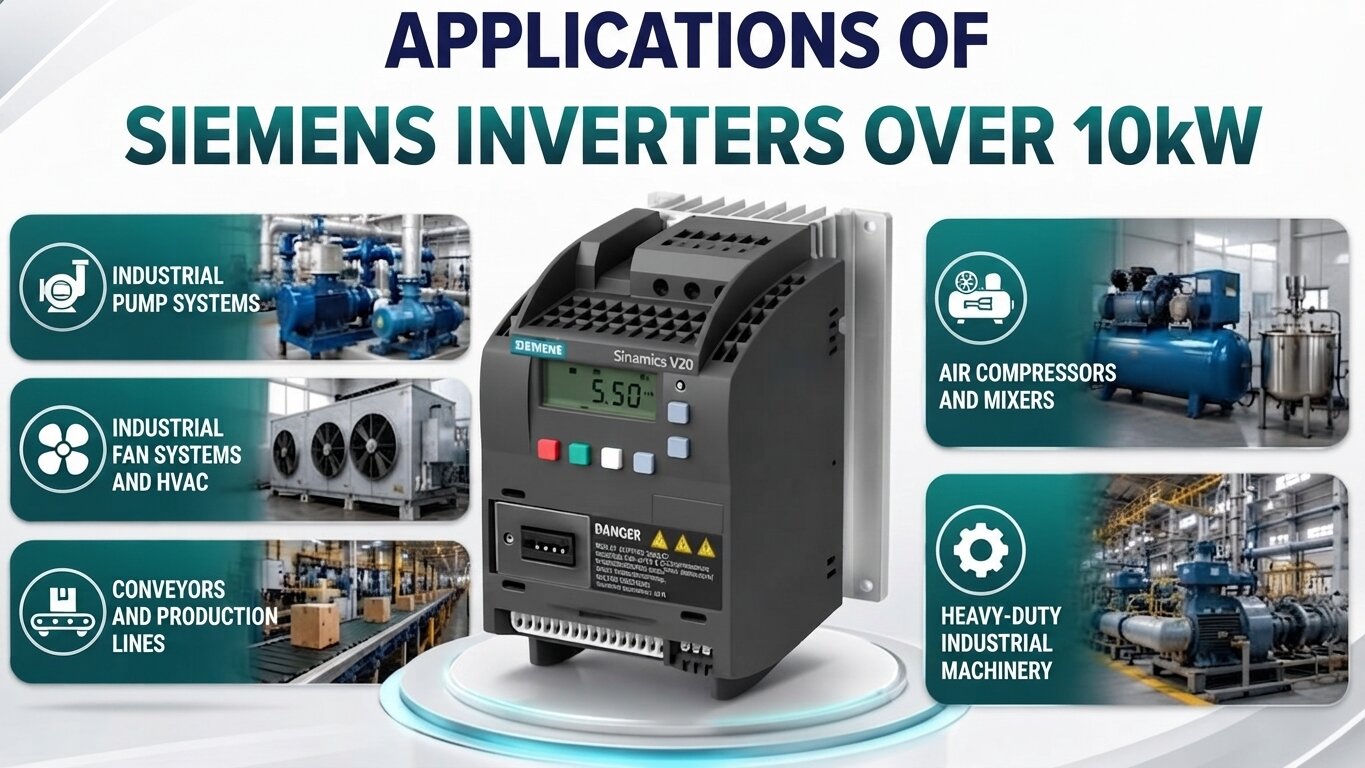 Applications of Siemens Variable Frequency Drives above 10kW.