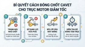 Bí quyết Cách đóng chốt cavet cho trục motor giảm tốc.