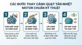 Các bước thay cánh quạt tản nhiệt motor chuẩn kỹ thuật.